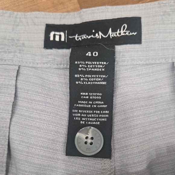 Travis Mathew Men's Flat Front Shorts in Charcoal and Light Gray - Picture 12 of 16